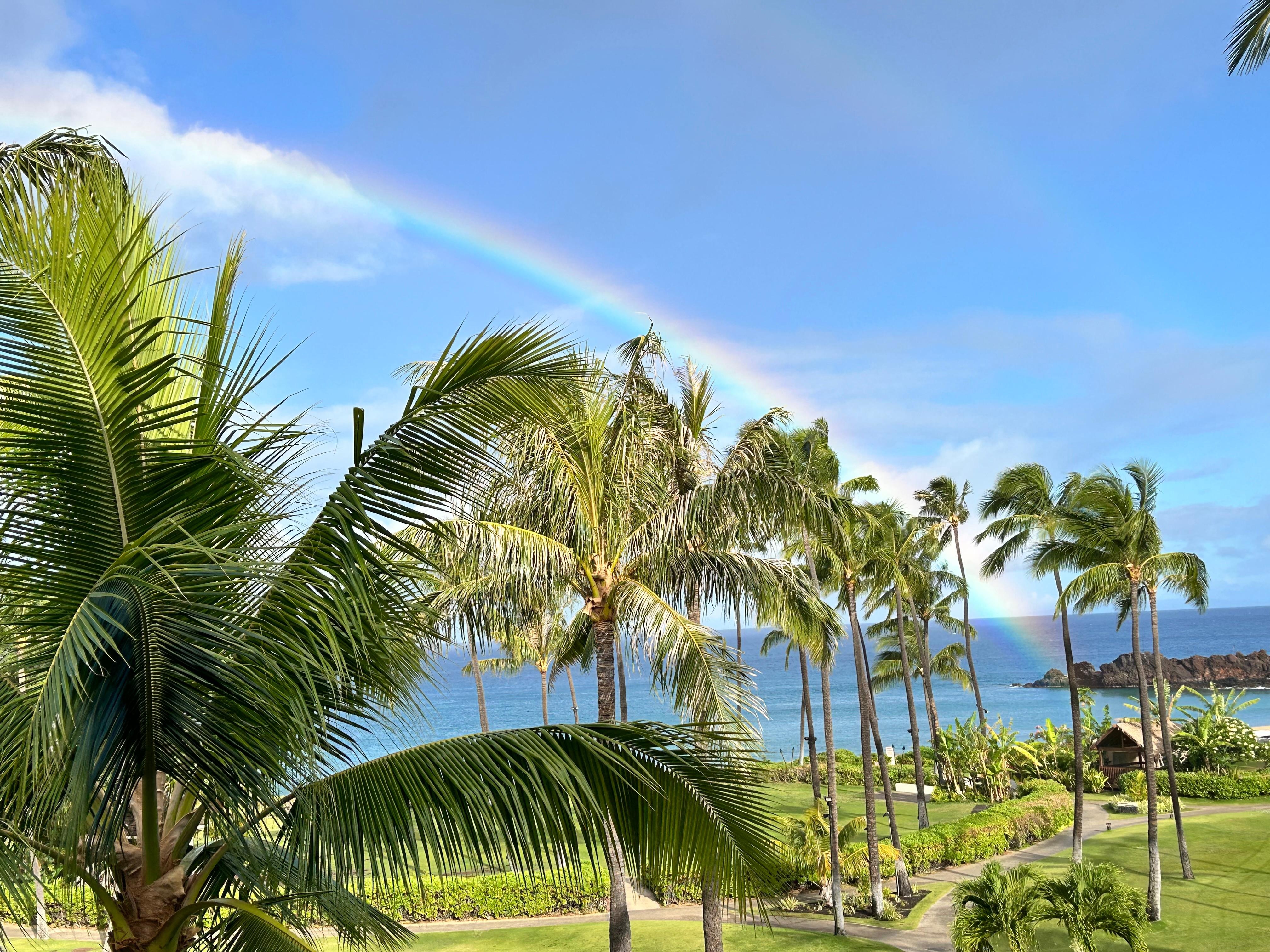 View from the lanai, caught a rainbow!