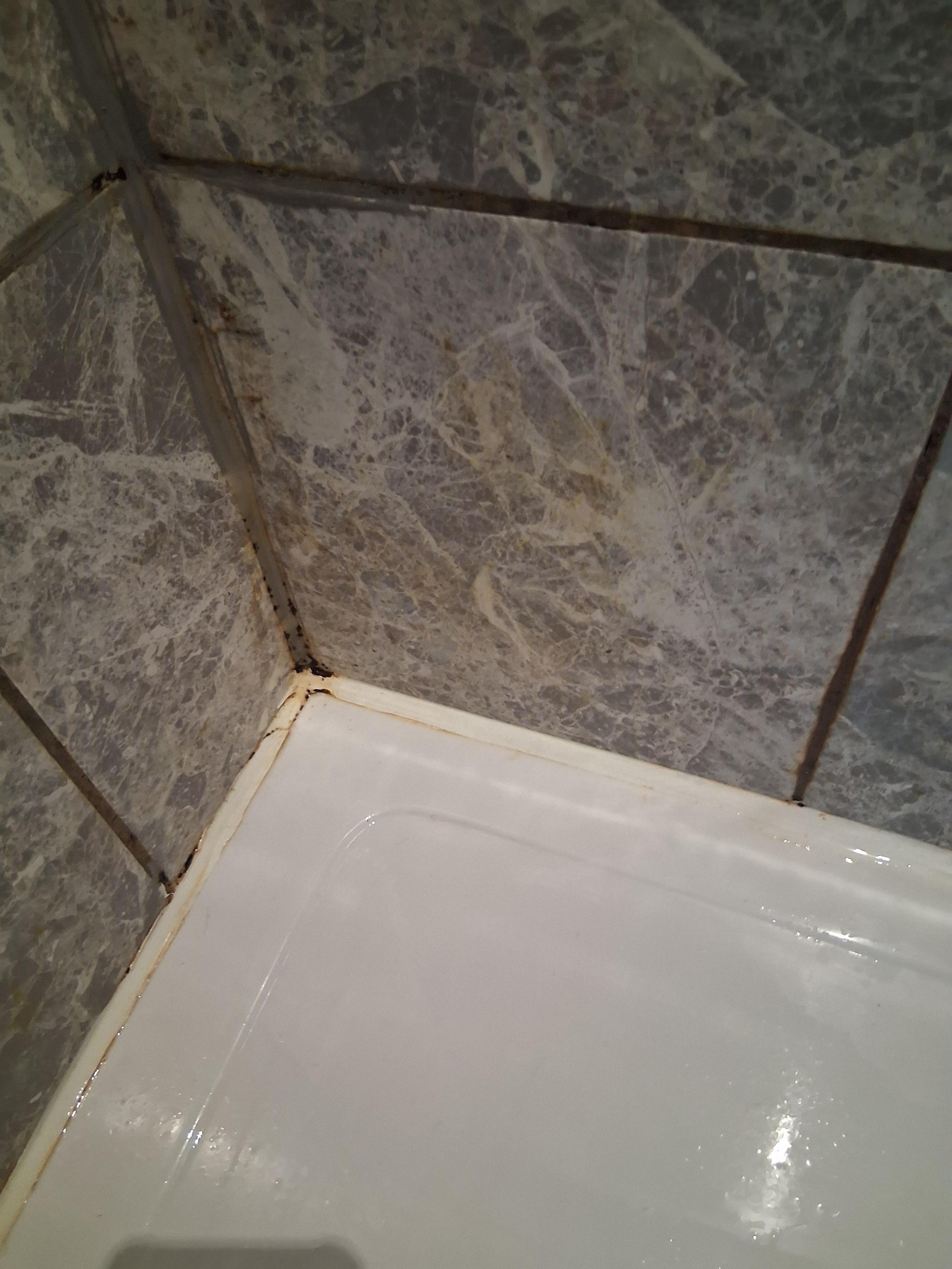Dirty stained shower