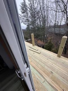 This is really what bothered me the most, with 2 kids with me, completely unsafe. It clearly shows from the sliding door to the 20+ feet drop balcony with NO safe rail.