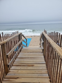 Top of the steps, leading to the beach.