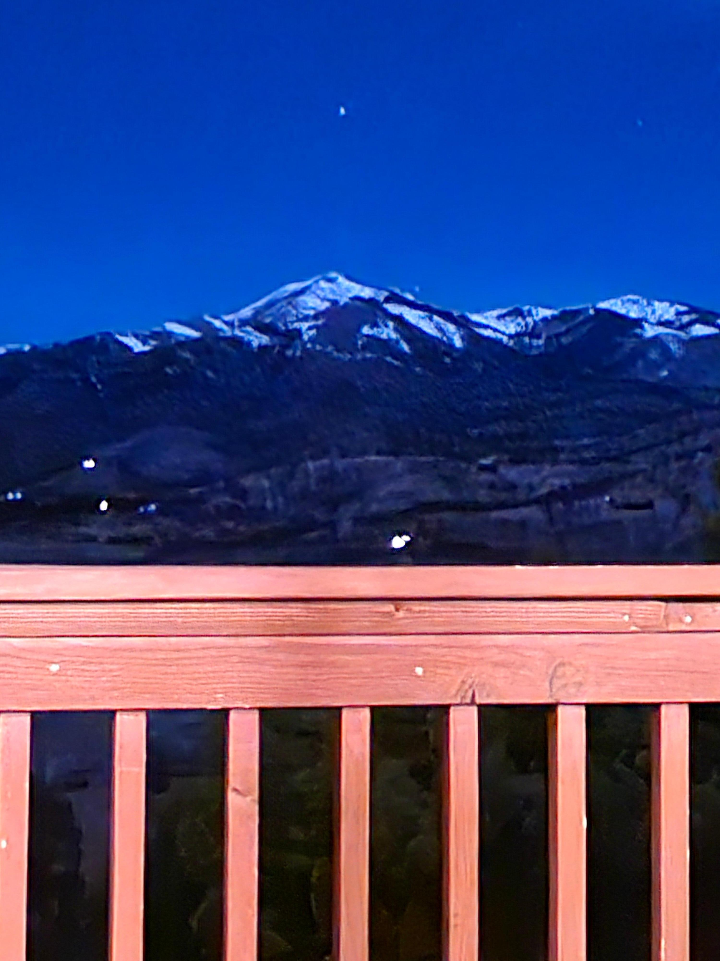 Sierra Blanca from the upper deck with a full moon 
