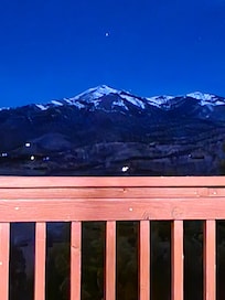 Sierra Blanca from the upper deck with a full moon