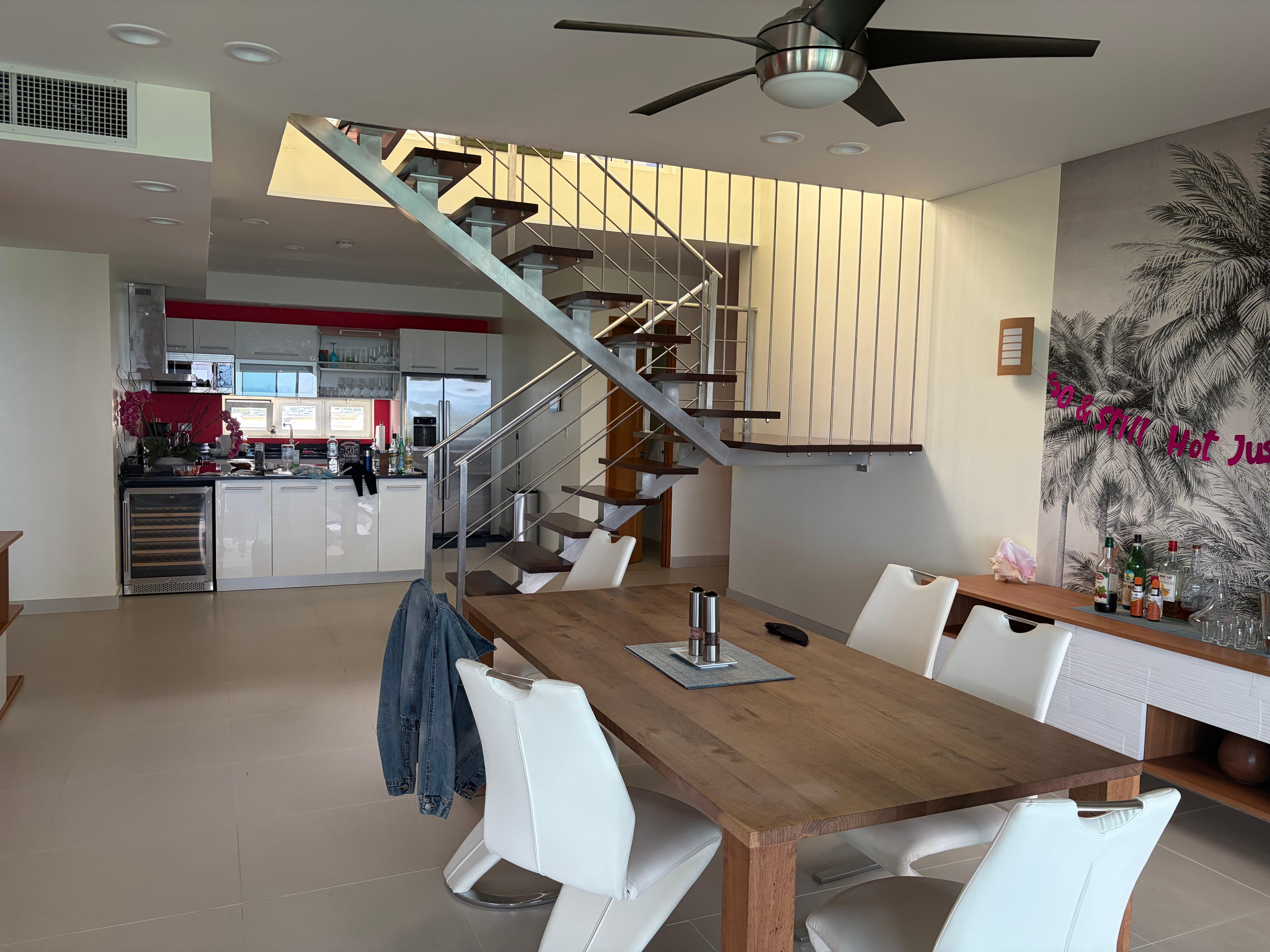 View of kitchen from balcony 