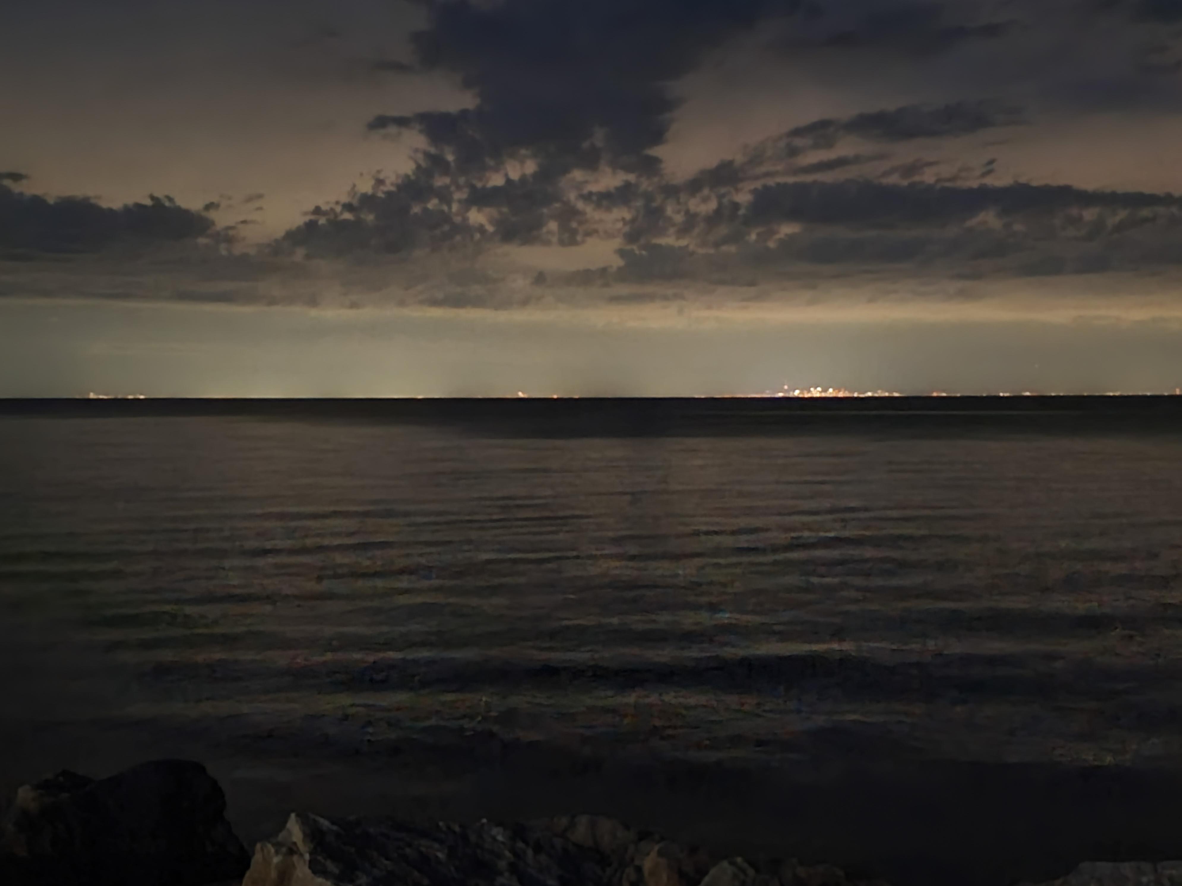 From Missassauga Beach at night, you could see Toronto across Lake Ontario.