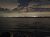 From Missassauga Beach at night, you could see Toronto across Lake Ontario.