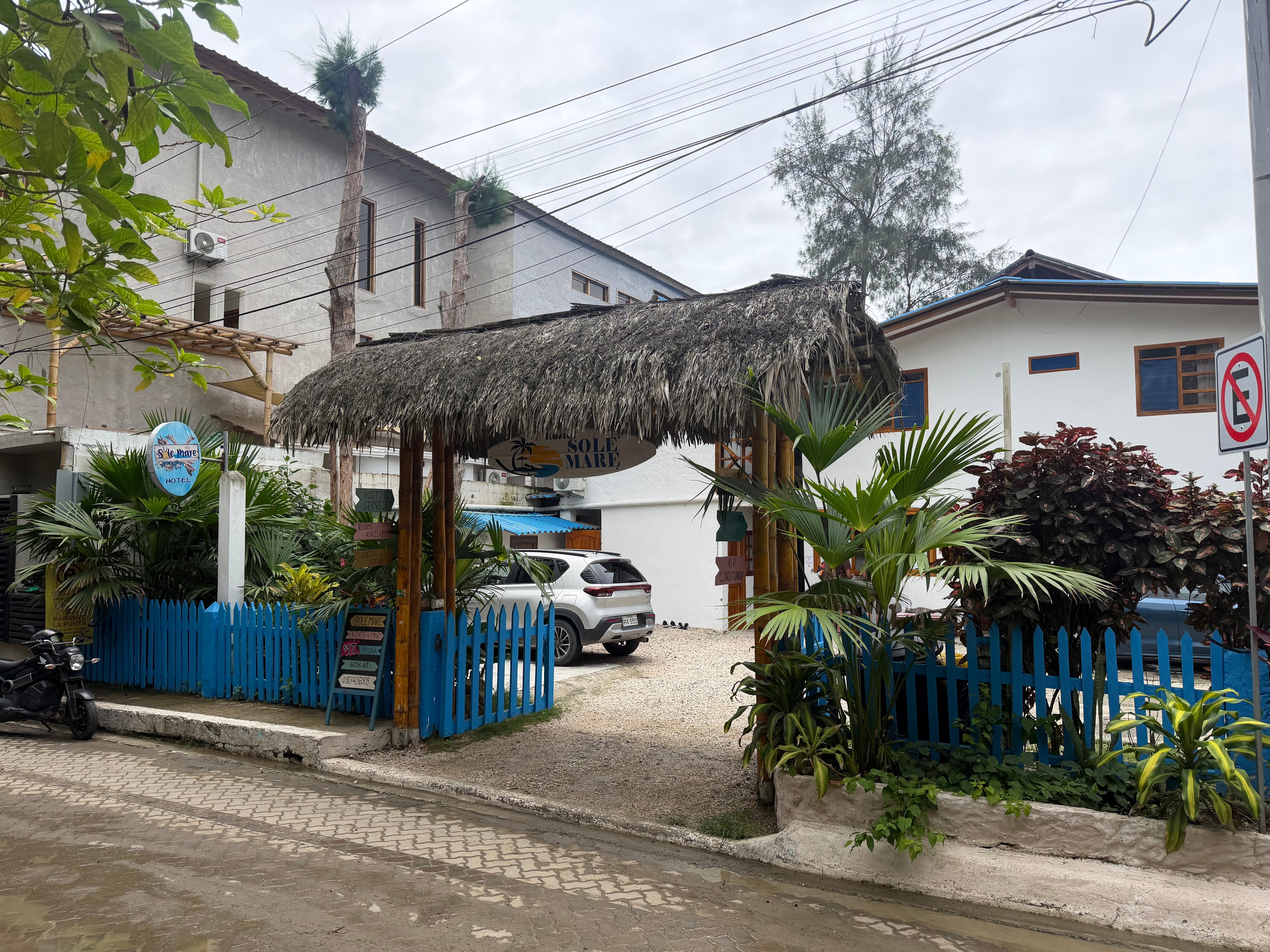 To go to the beach you need to walk the small street to the end and it was full of mud from the rain.
