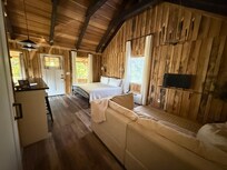 Inside cabin, view from back door.