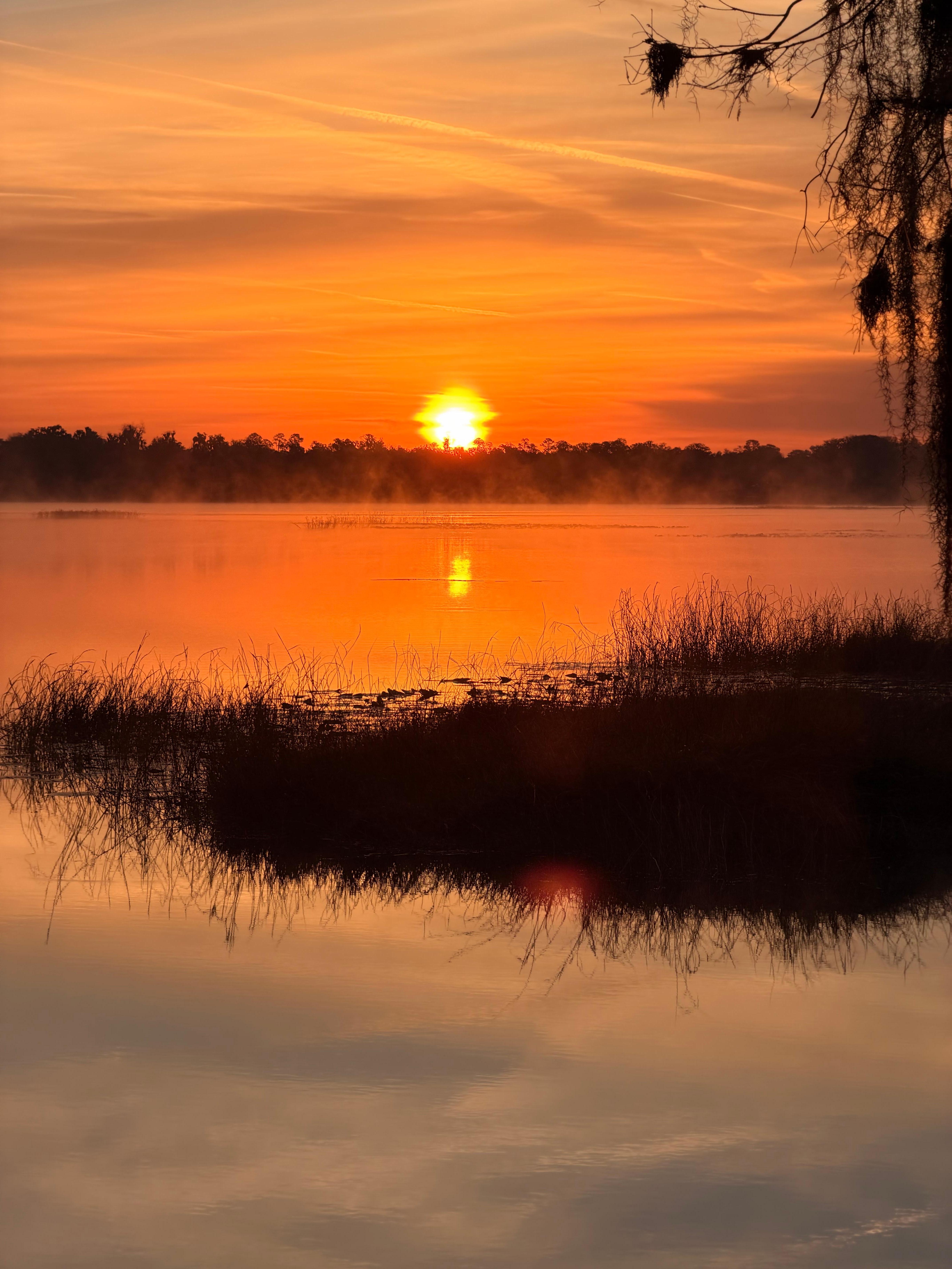 Beautiful sunrises on the lake. 