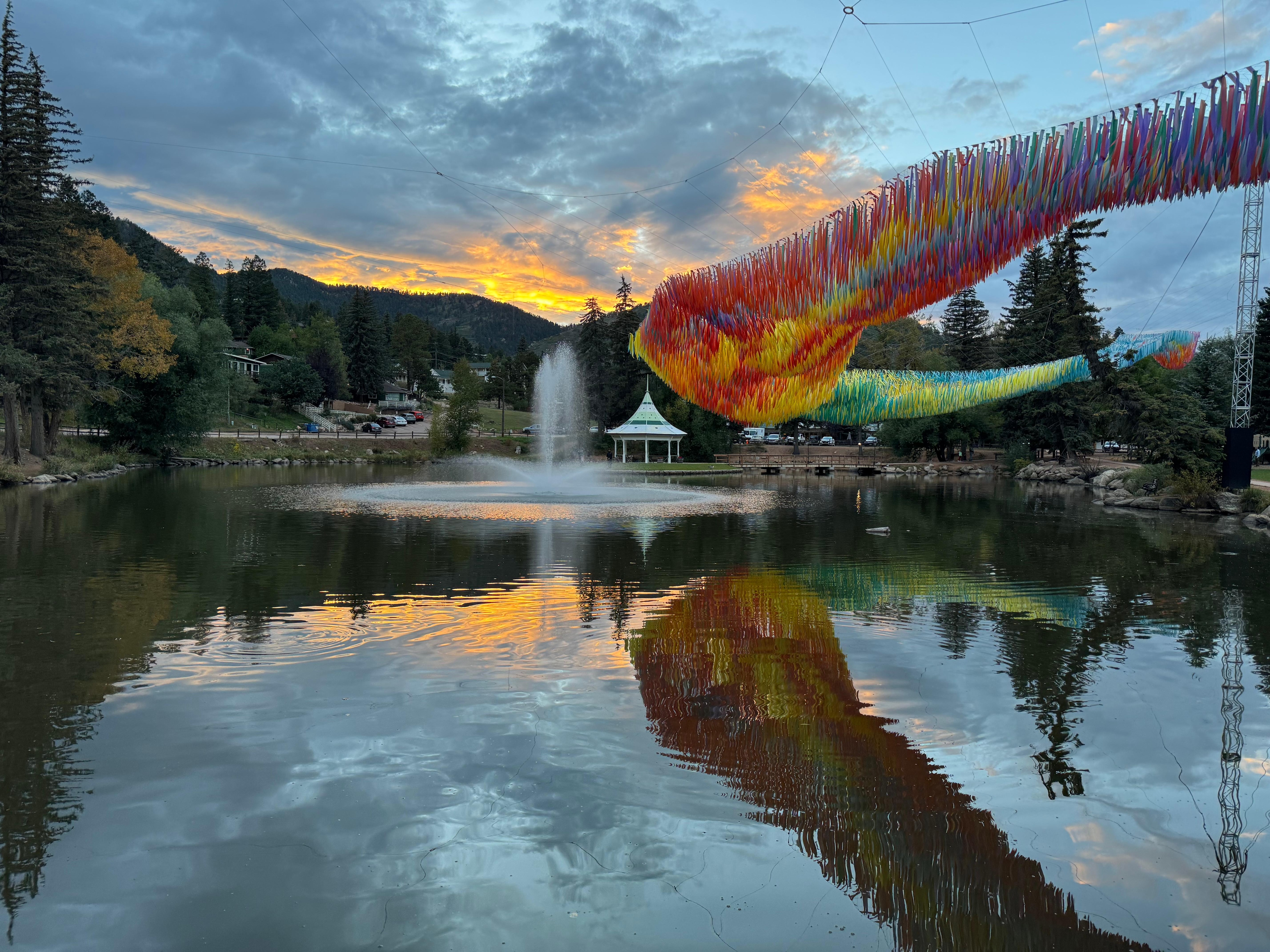 Sunset over the lake in Green Mountain Falls