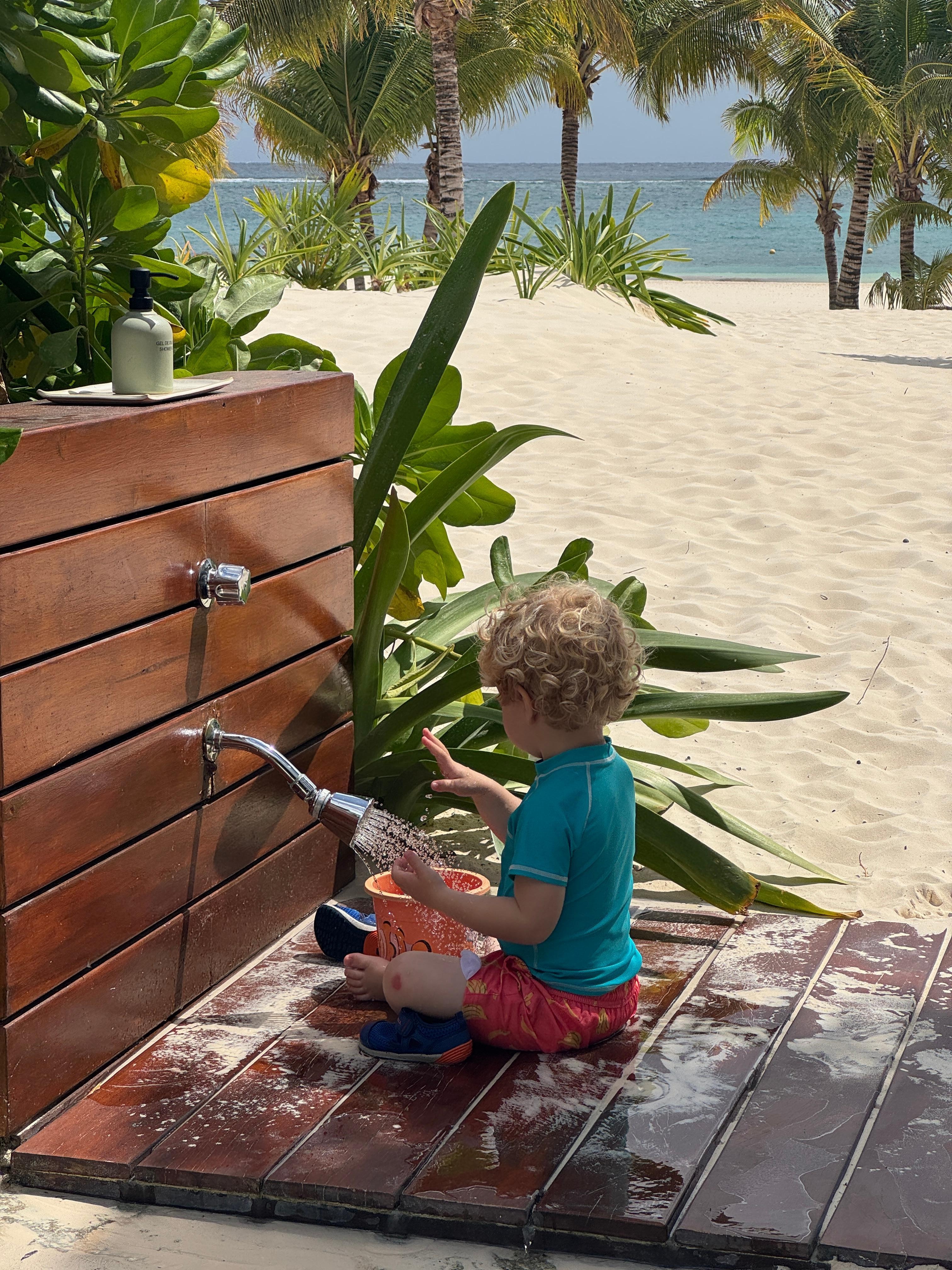 Pool too cold to play in! 