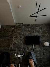 Inside room contrasting modern decor