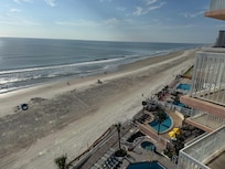 View from our 8th floor balcony with pool.