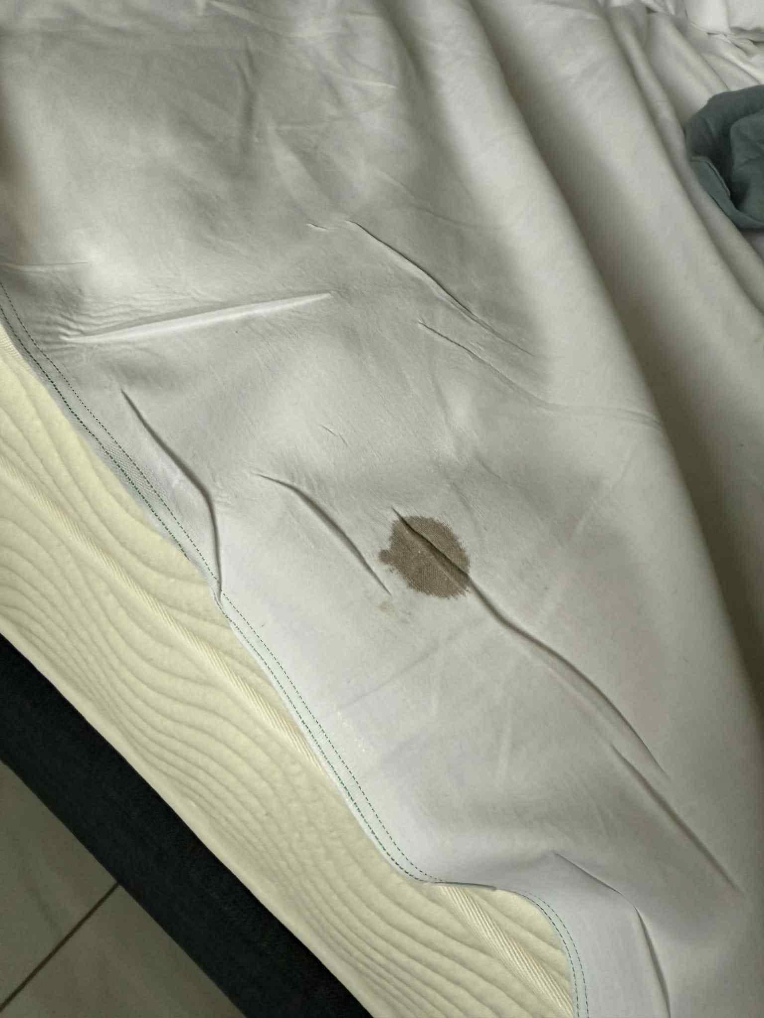 Stain on the bedsheet