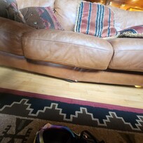 Broken couch we couldn't sit on