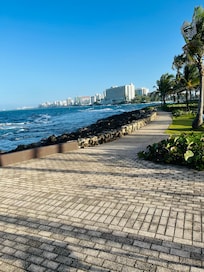 The boardwalk on the beach.