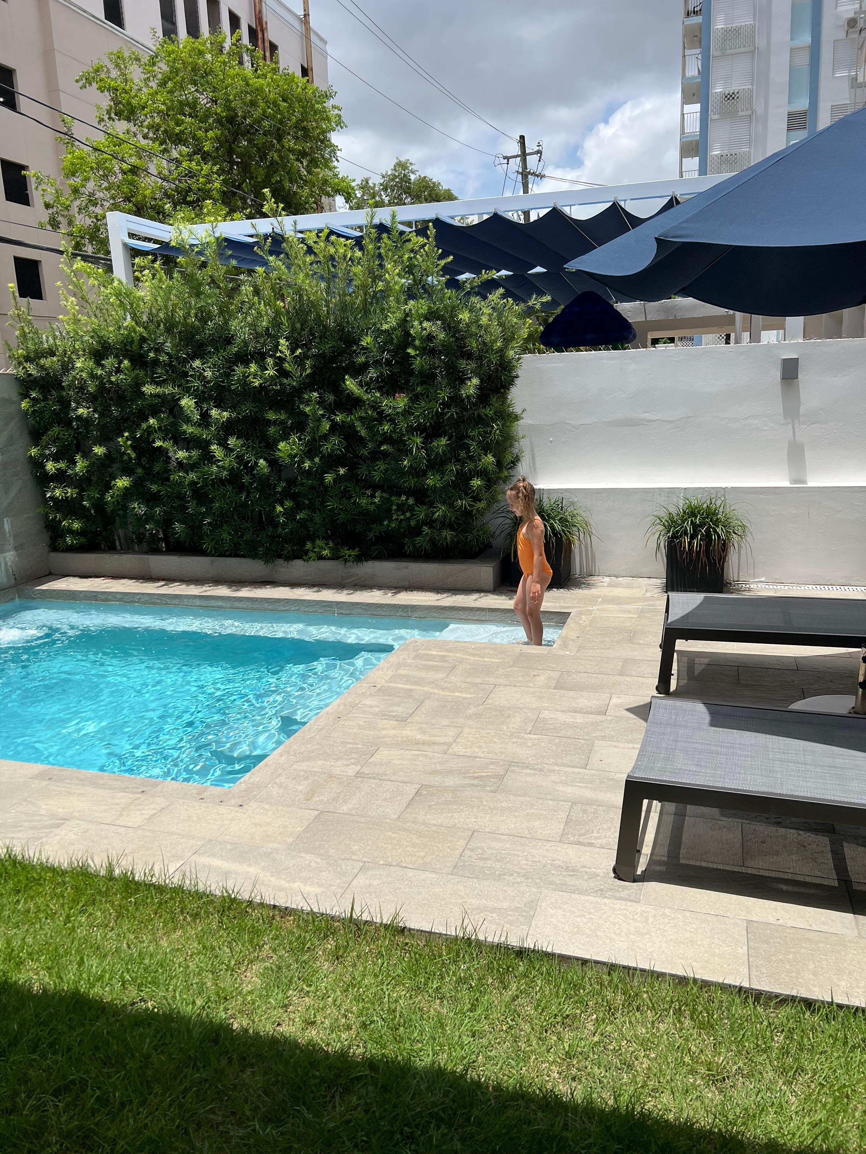 Outside pool area