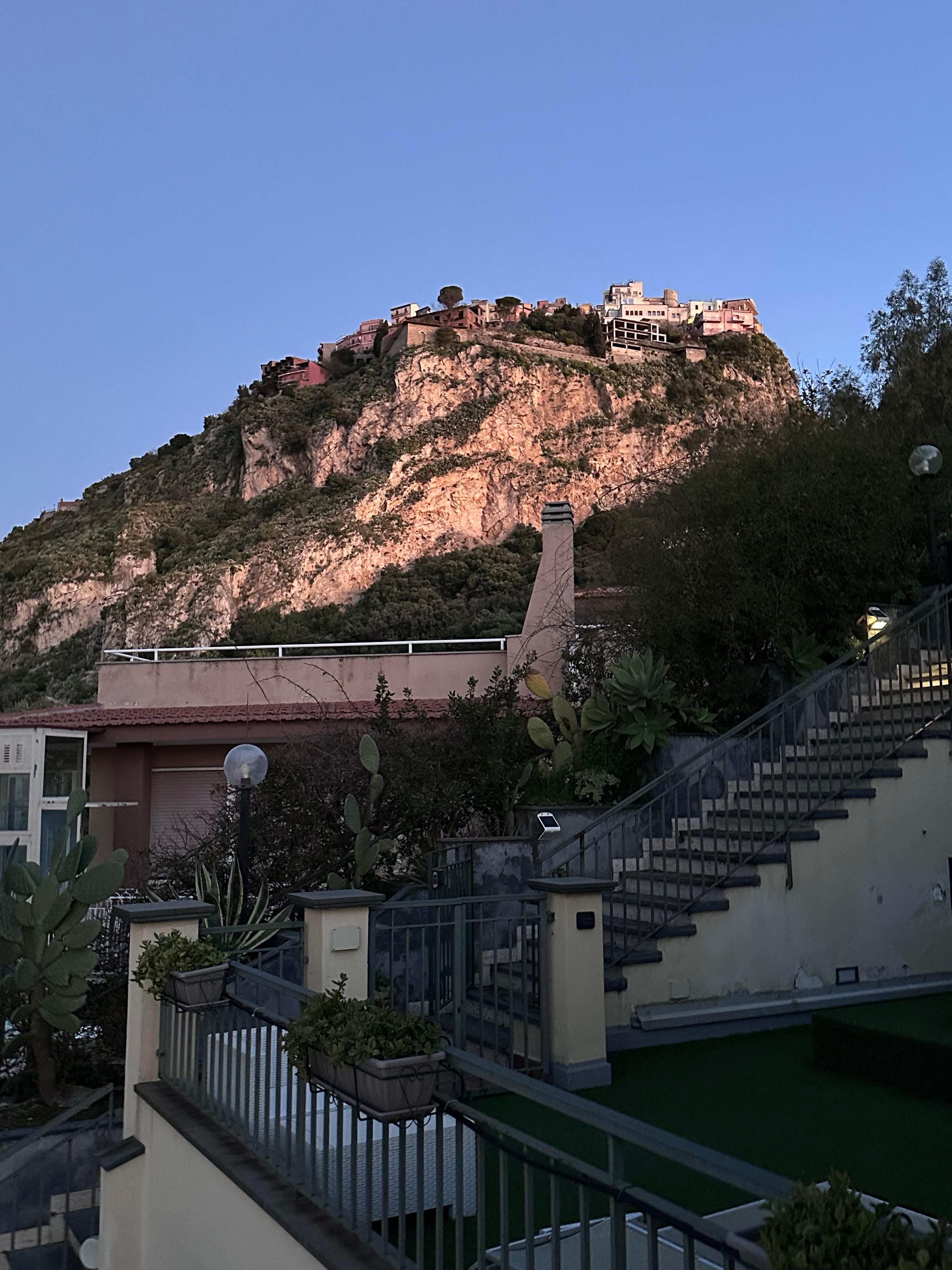 From the terrace looking up toward Castelmola