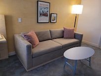 Very comfortable couch,and still plenty of room to move around