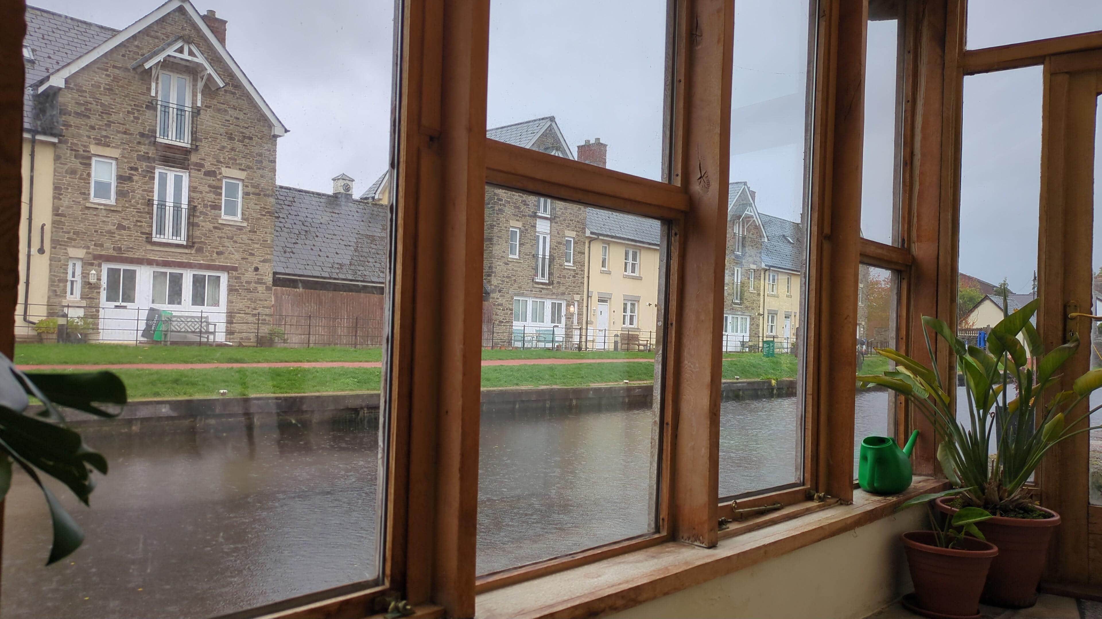 Sun room overlooking the canal