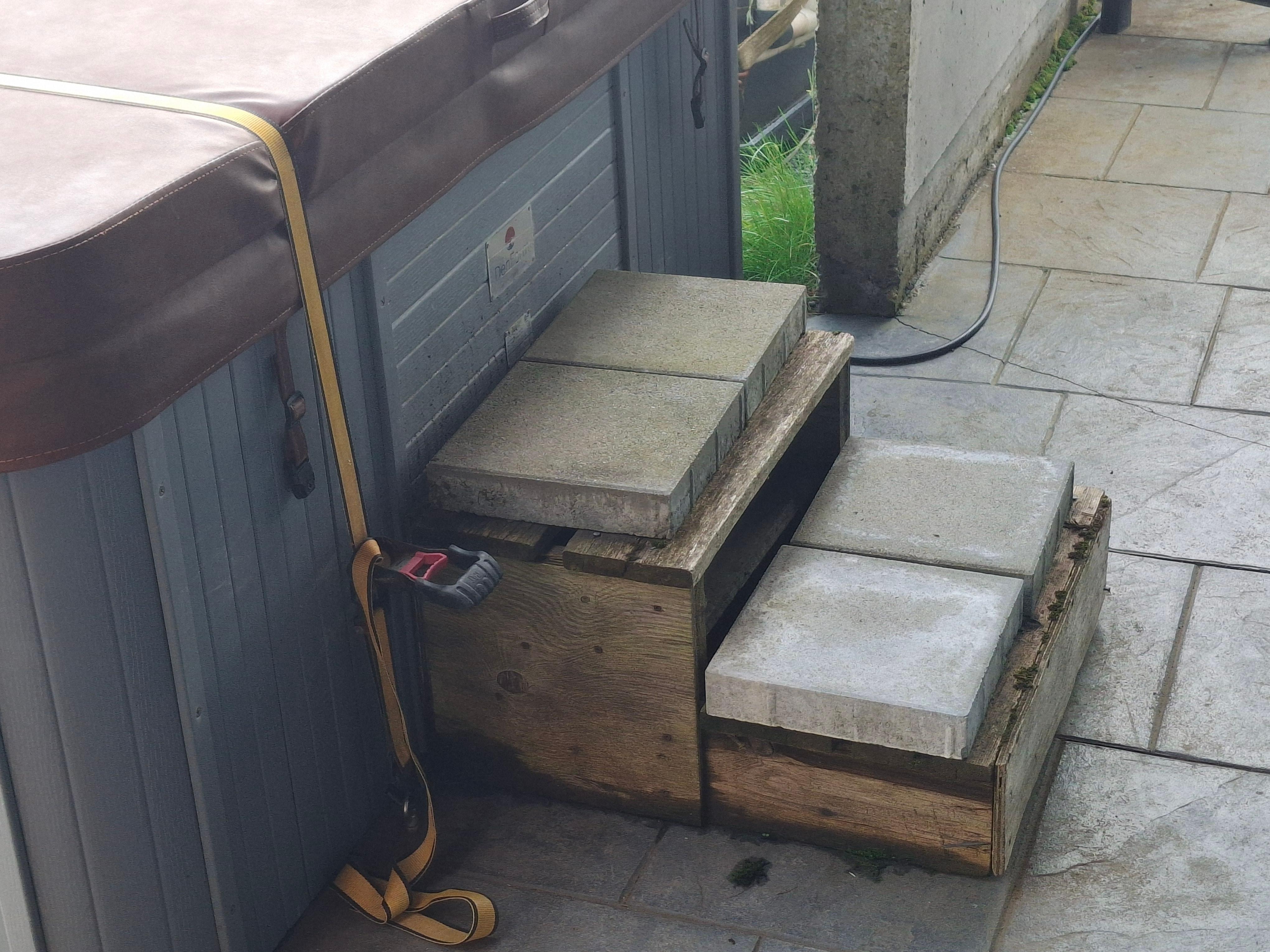 Zugang zum Hot Pot Marke Eigenbau