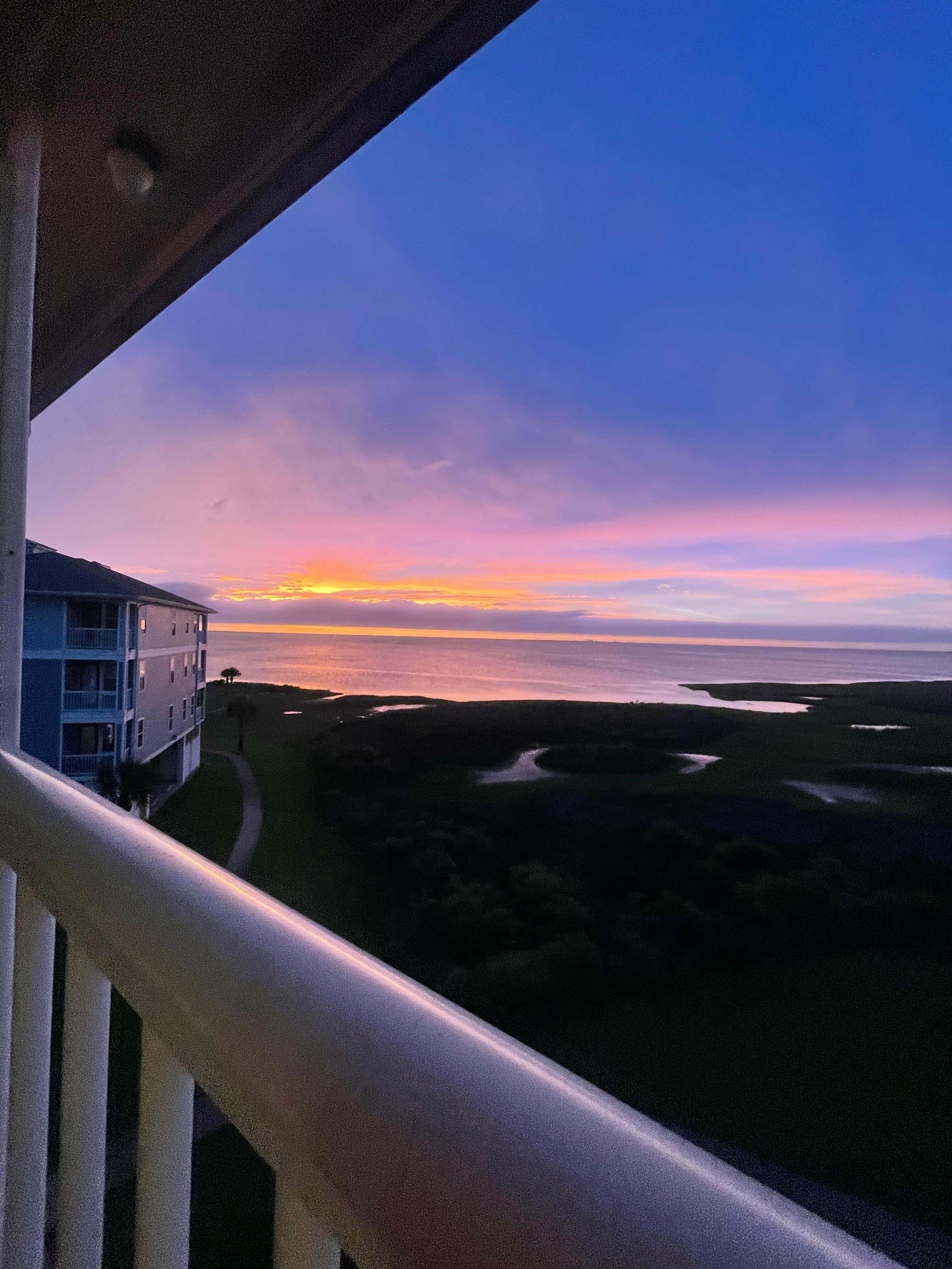 Beautiful sunset view from the balcony