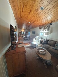 Large greatroom with den, dining and kitchen