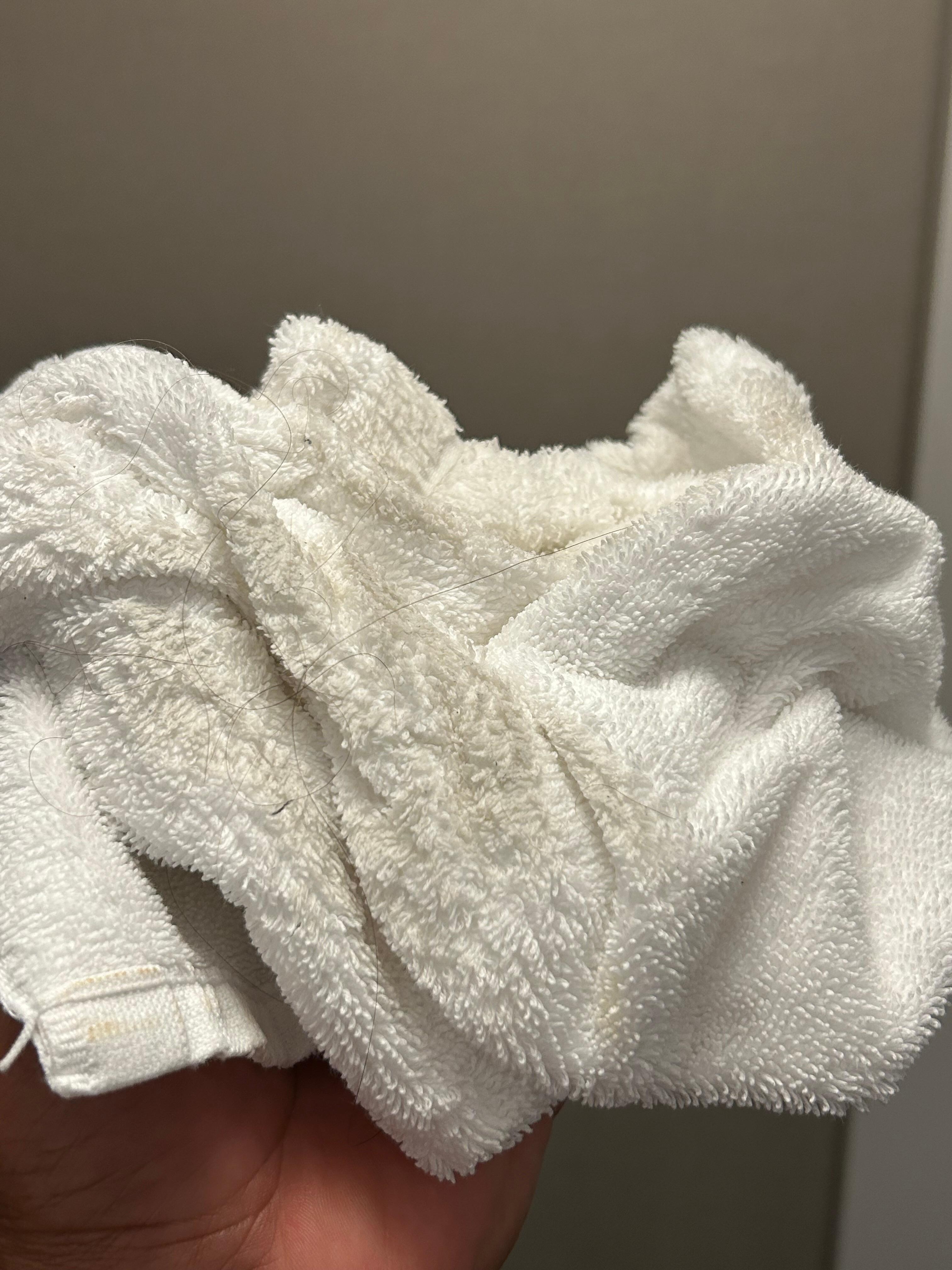 Nasty towel used to wipe floor when I arrived.
