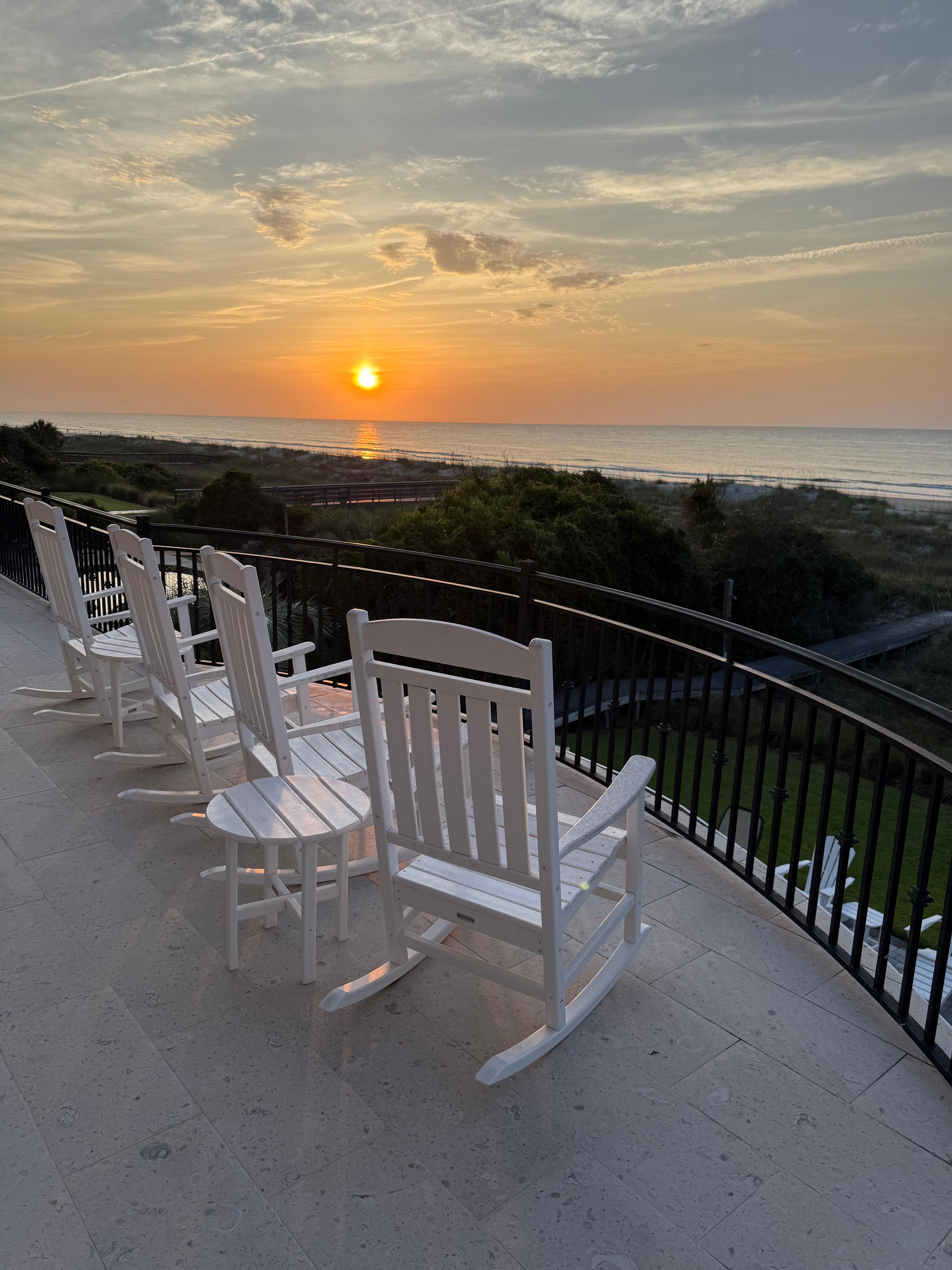 These rockers were rarely empty - perfect for morning coffee and evening chats.
