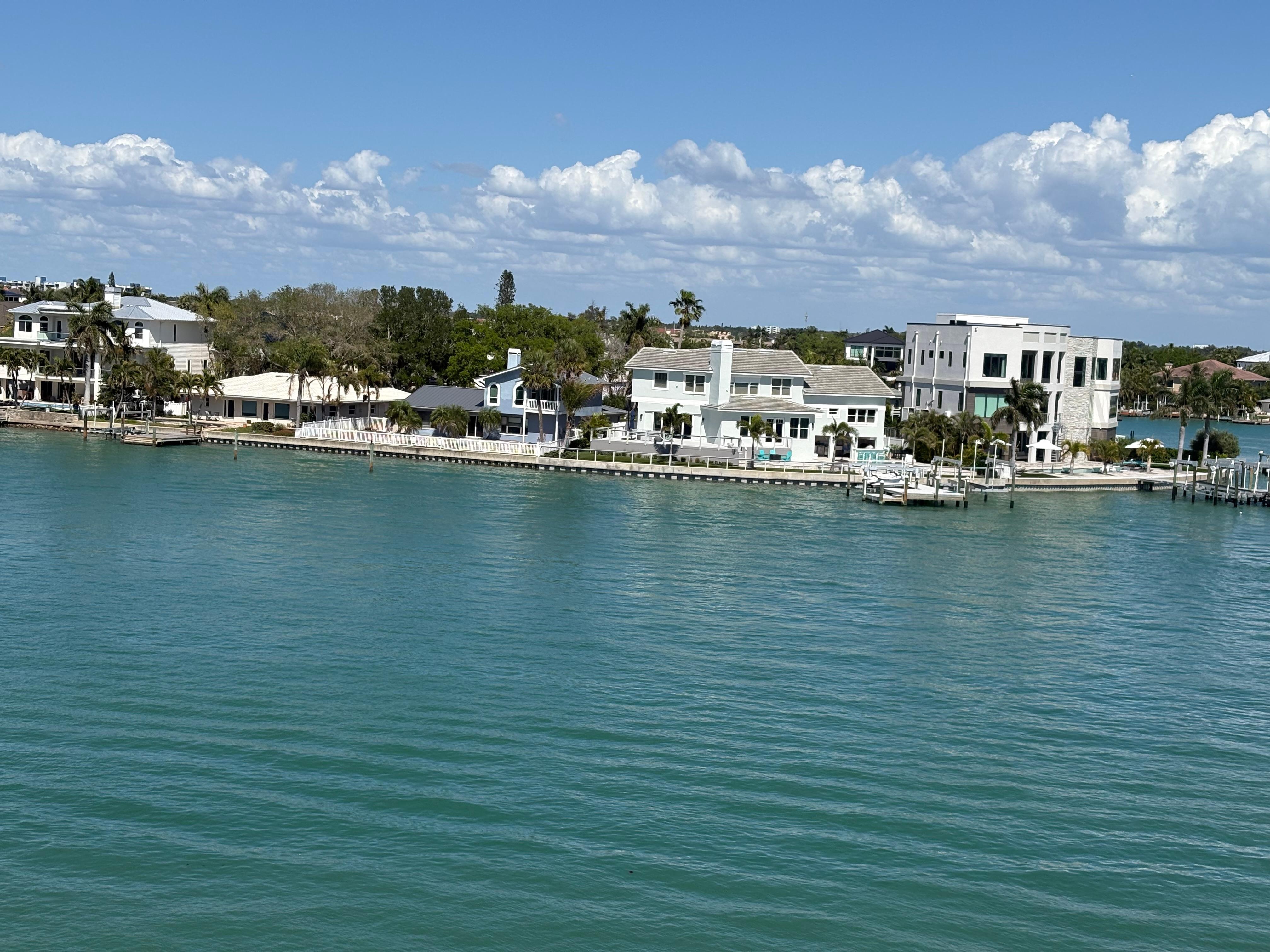 We saw many dolphins swimming 
by from the balcony.