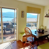 Kitchen nook with big windows for light and view!