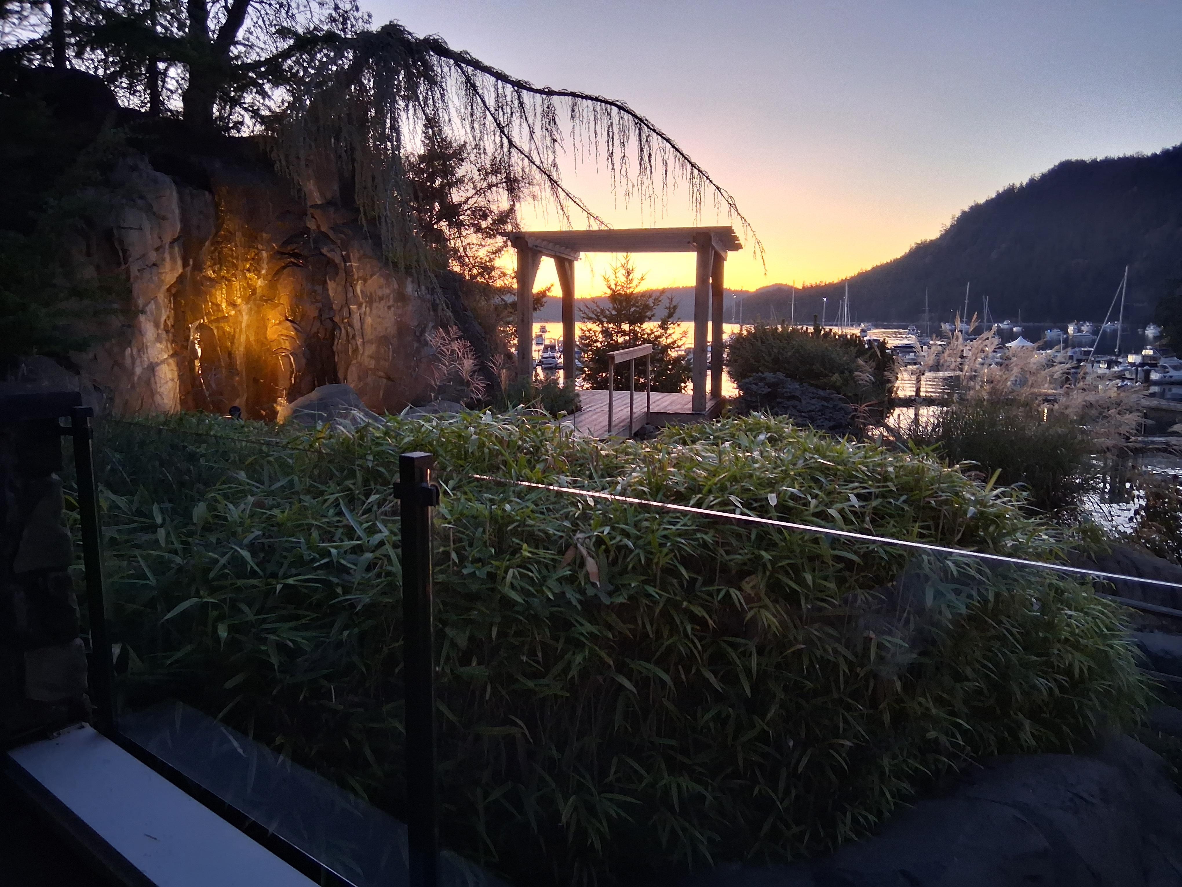 Waterfall in evening 