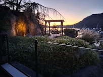 Waterfall in evening