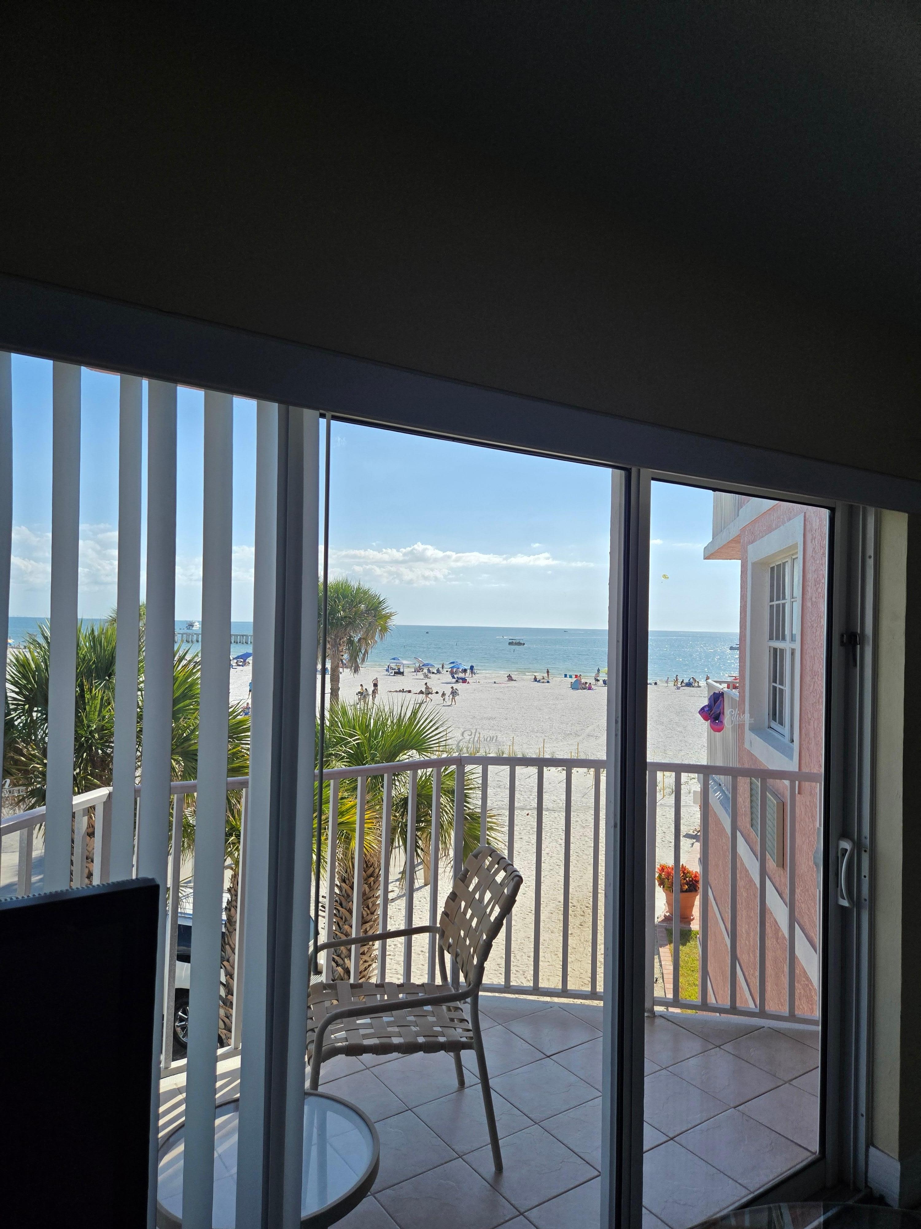 View of the beach from the room!