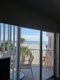 View of the beach from the room!