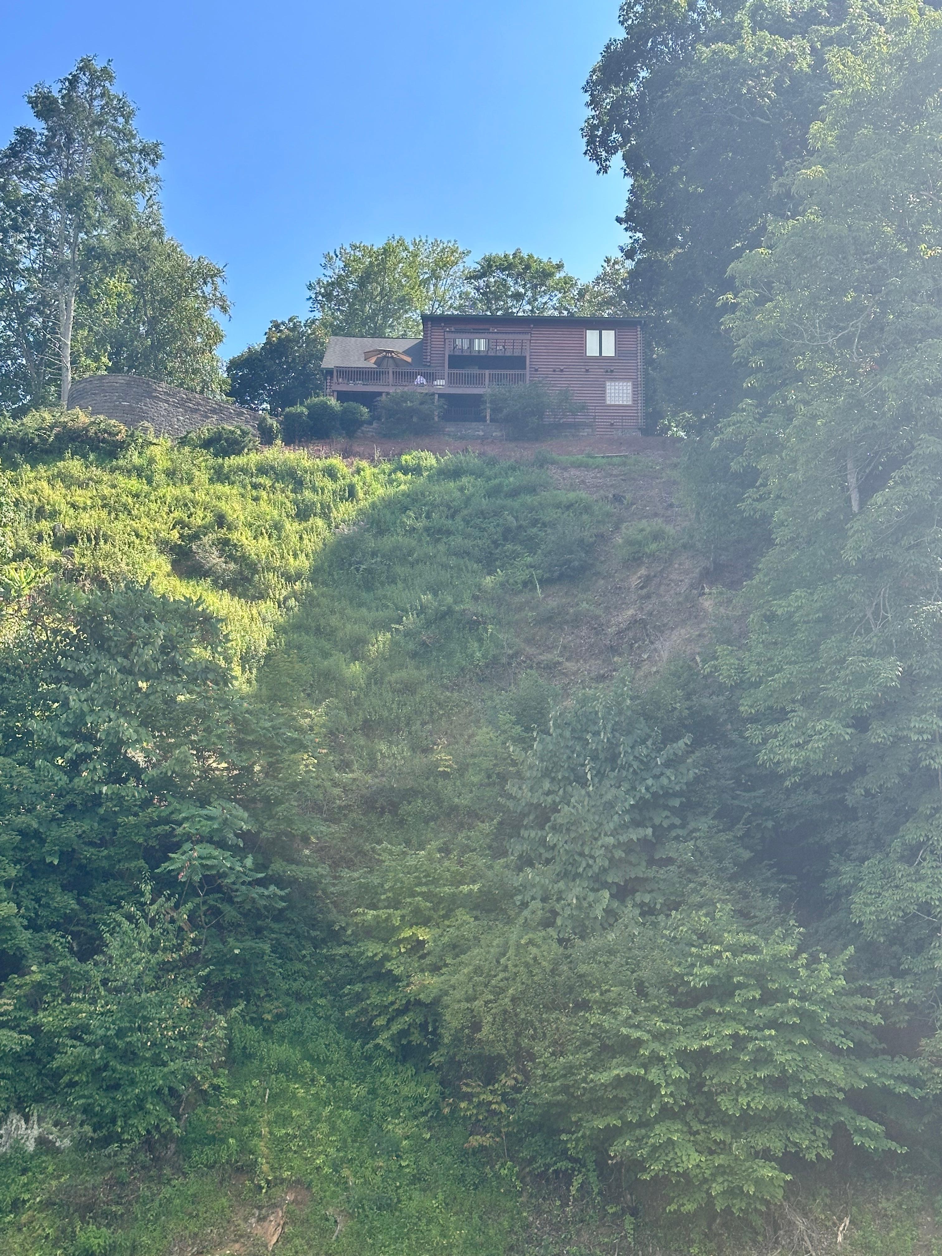 Steep climb to the house 