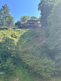 Steep climb to the house
