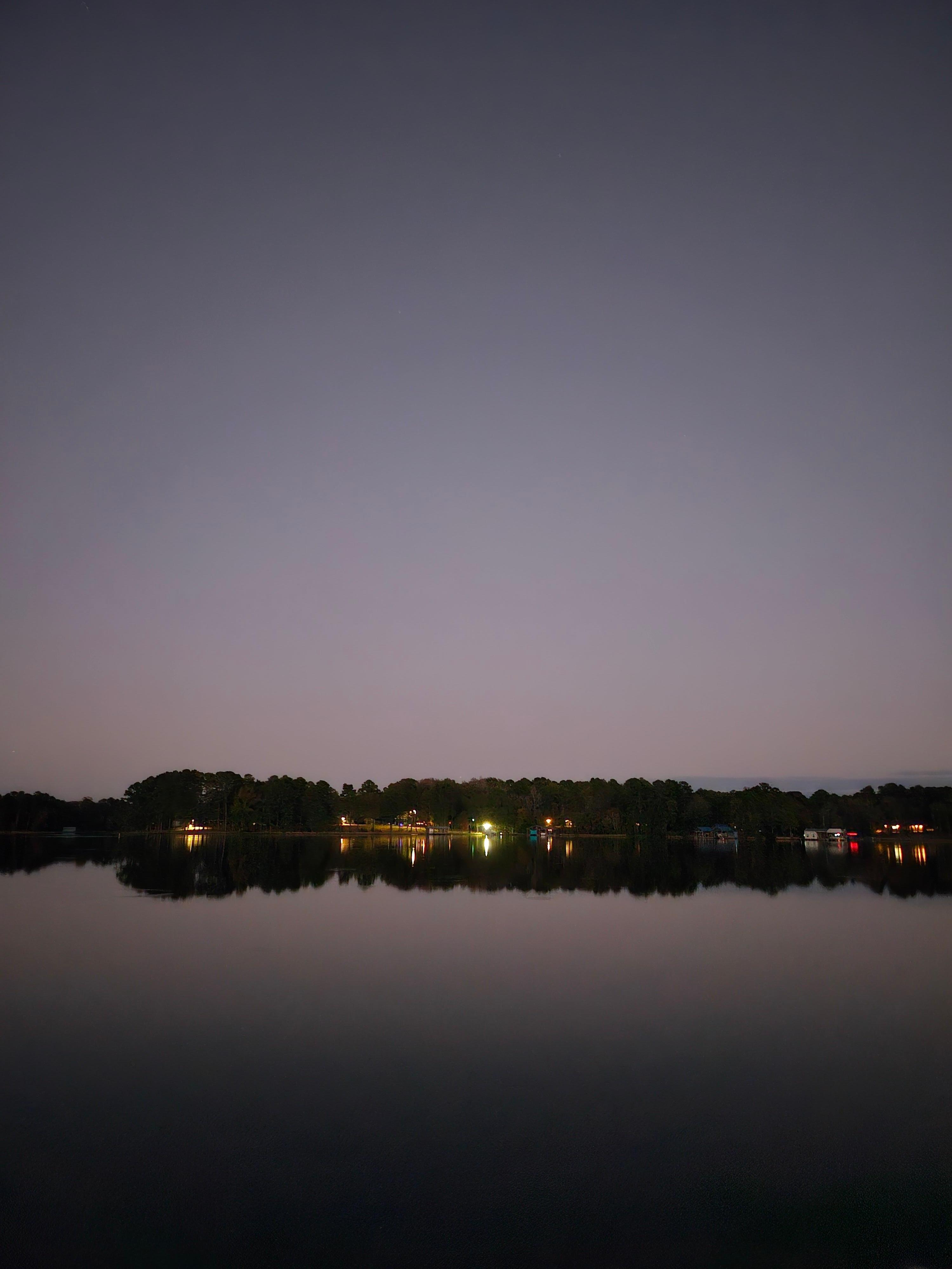 Sitting on the pier looking across the lake.