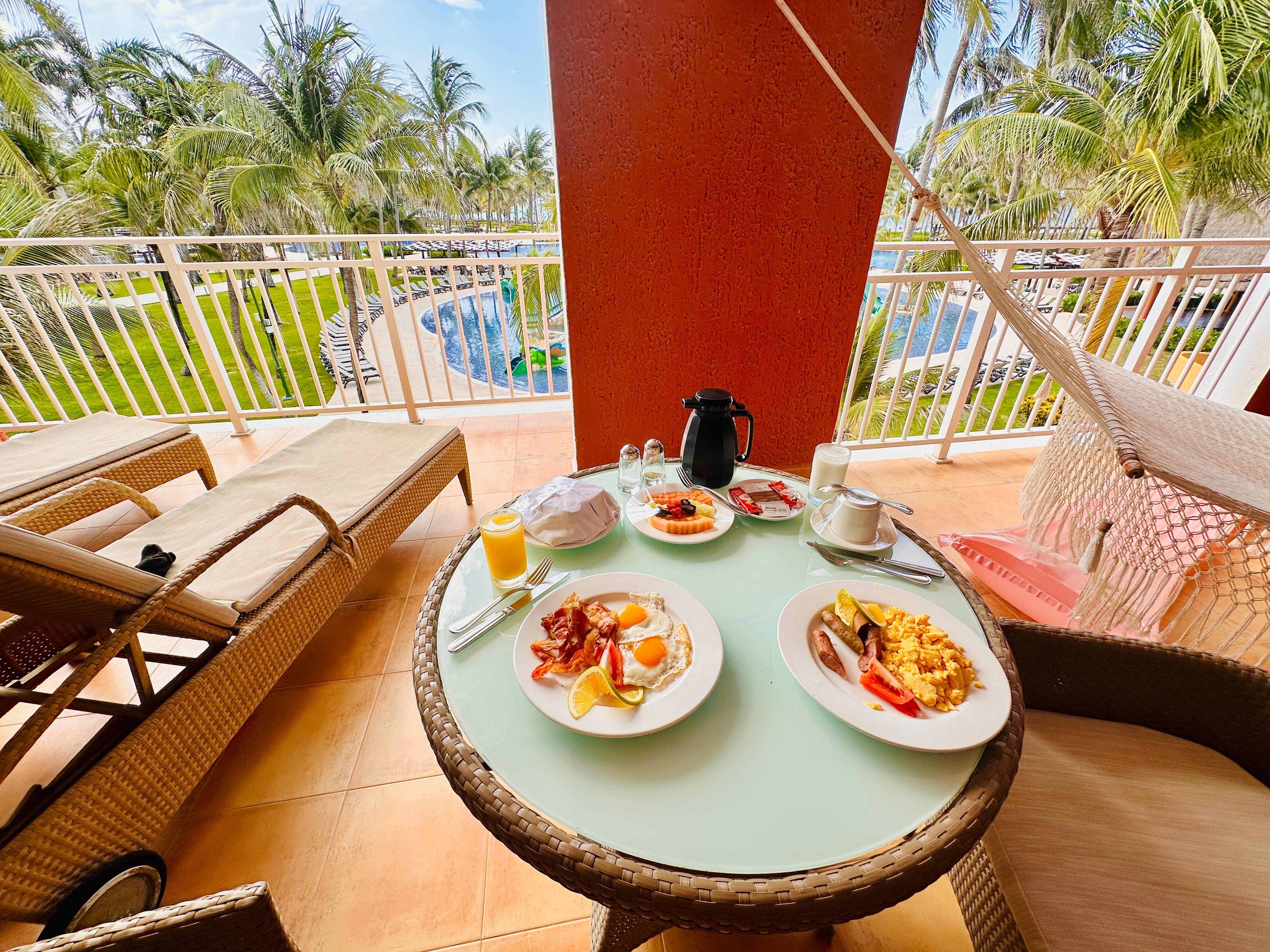Room Service breakfast with a view