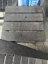 Outdoor furniture covered in dirt - definitely was not cleaned prior to arrival