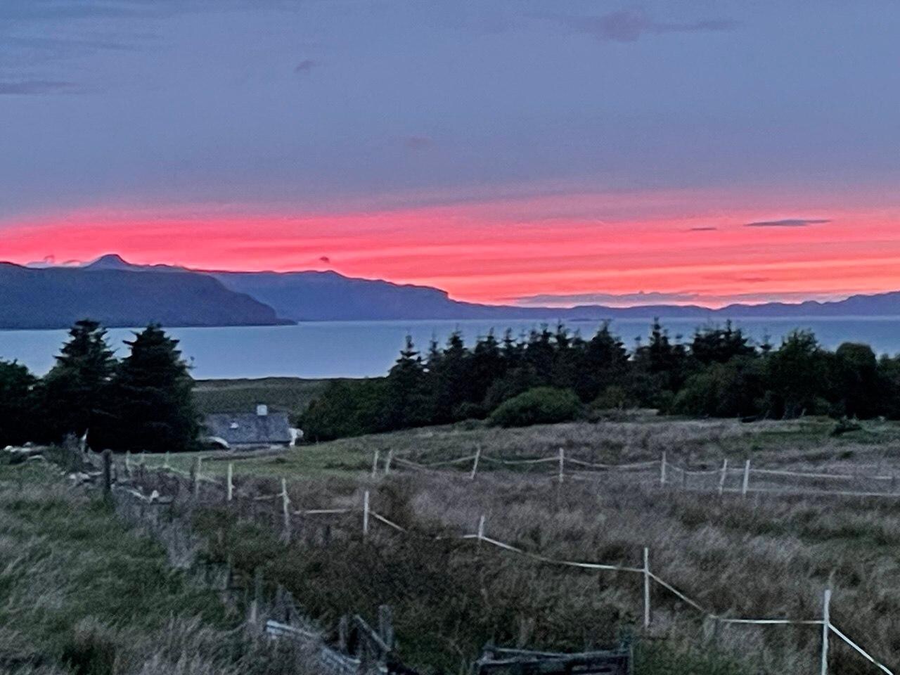 Sunset from front of the house.