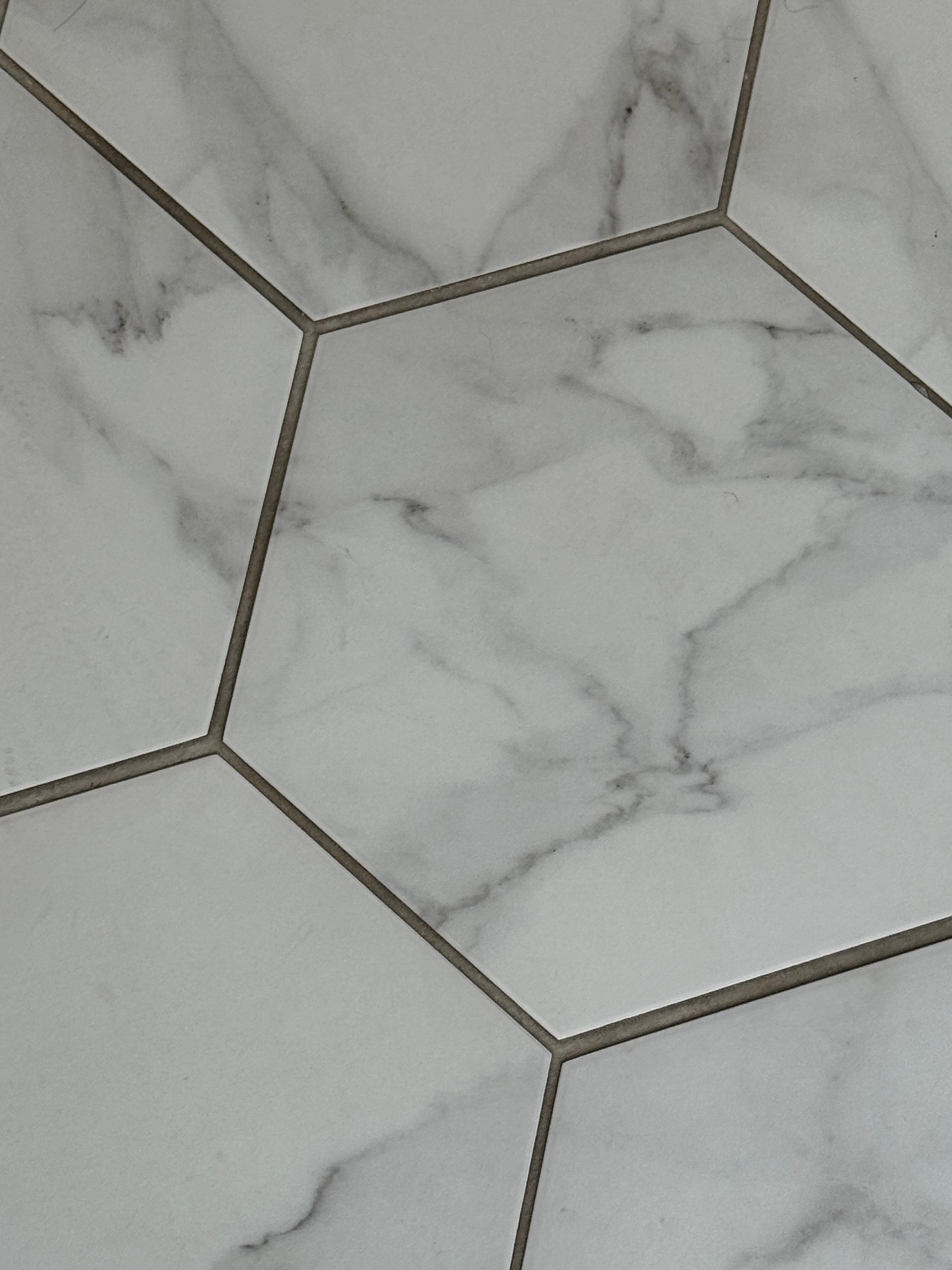 Grout is almost white against the walls 