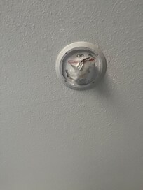 Smoke Detector wiring cut and wrapped in plastic and NOT attached to actual Detector piece.