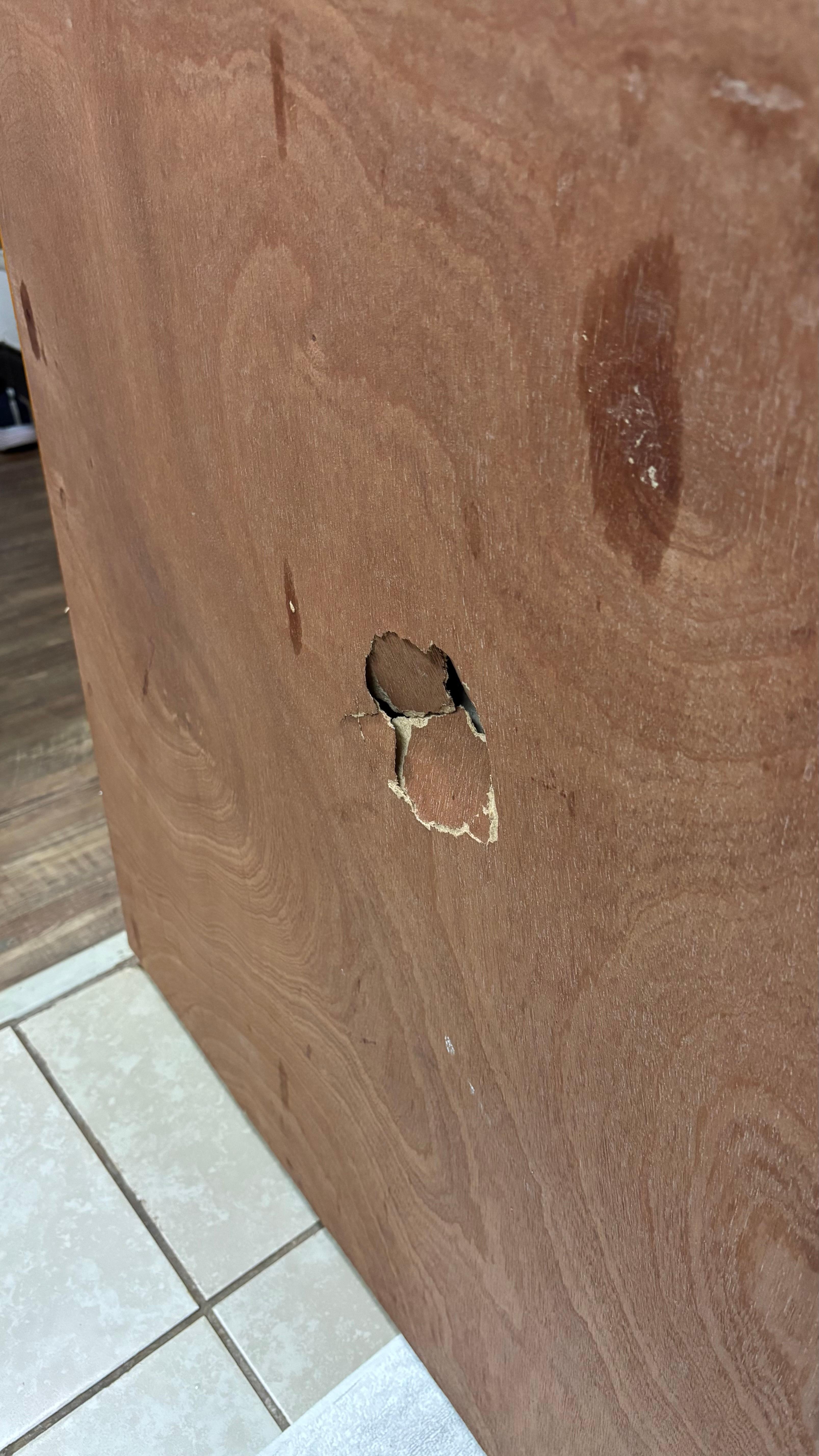 Hole in Door to the bathroom 