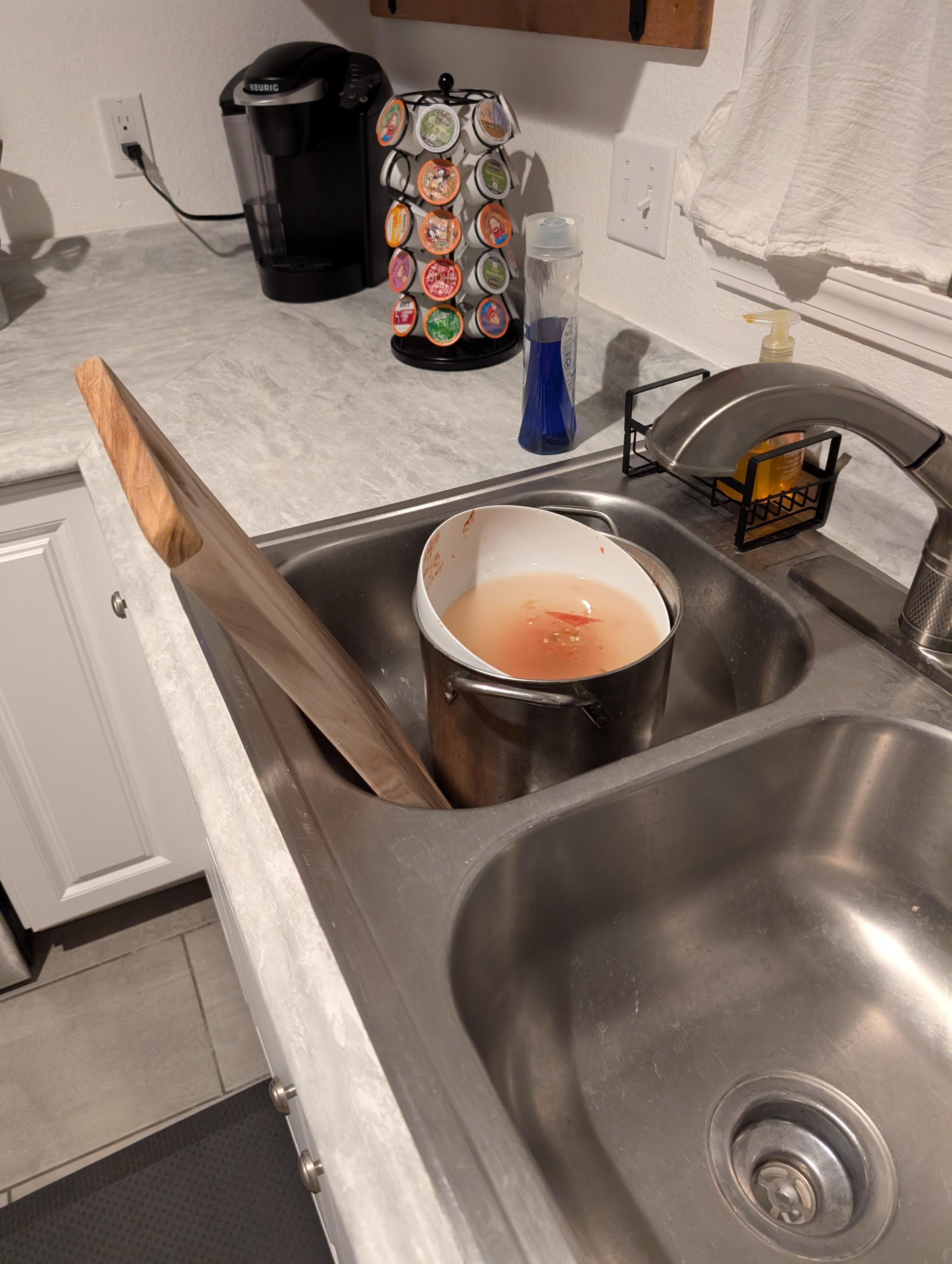 Dirty dishes in the sink