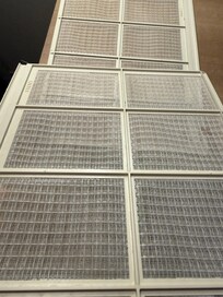 Clean filters that took 15-20 mins to rise off with water and dry with one towel.