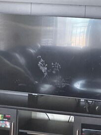 Hand marks on tv