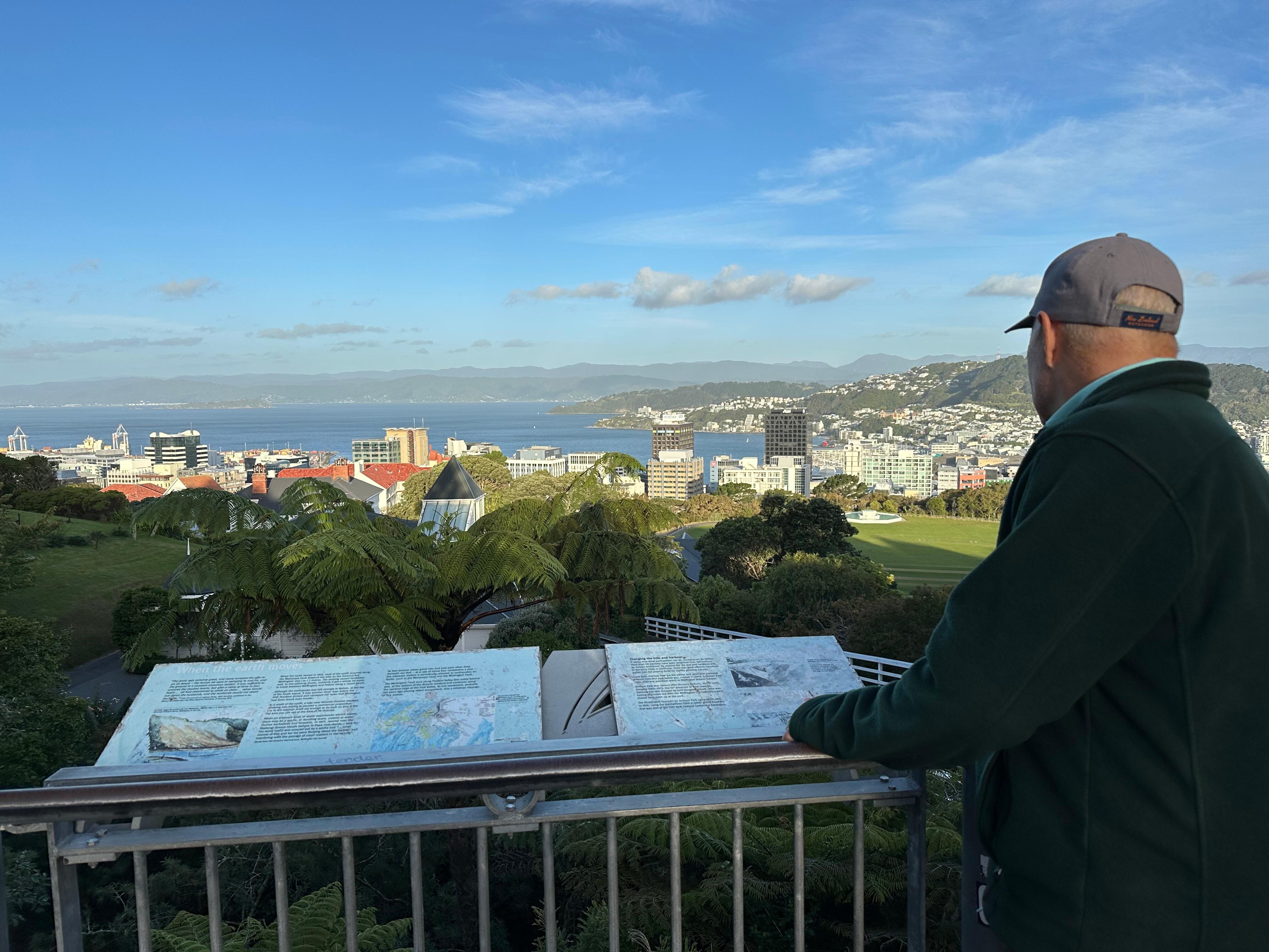 View from the top station of the Wellington cable car