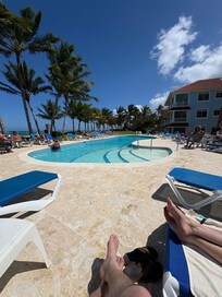 Great pool right on the beach