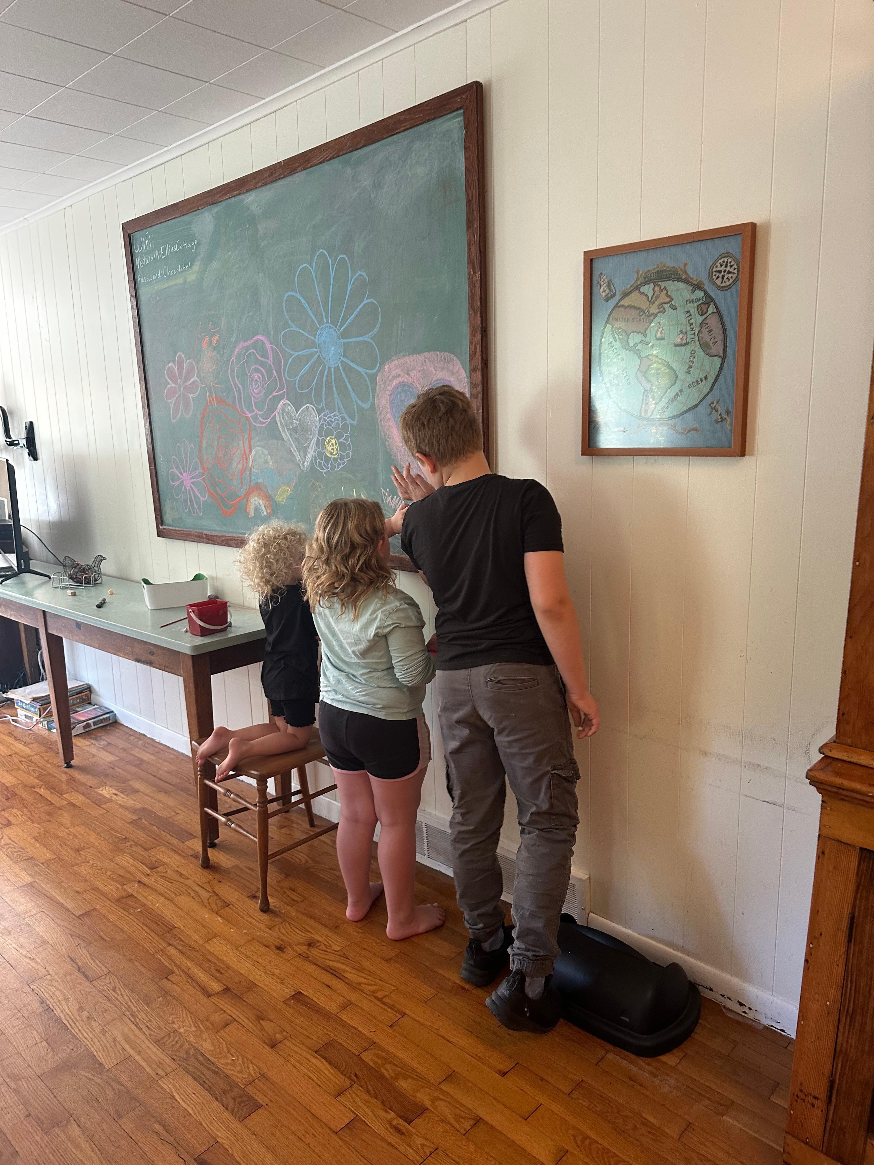 Kids loved the chalk board!