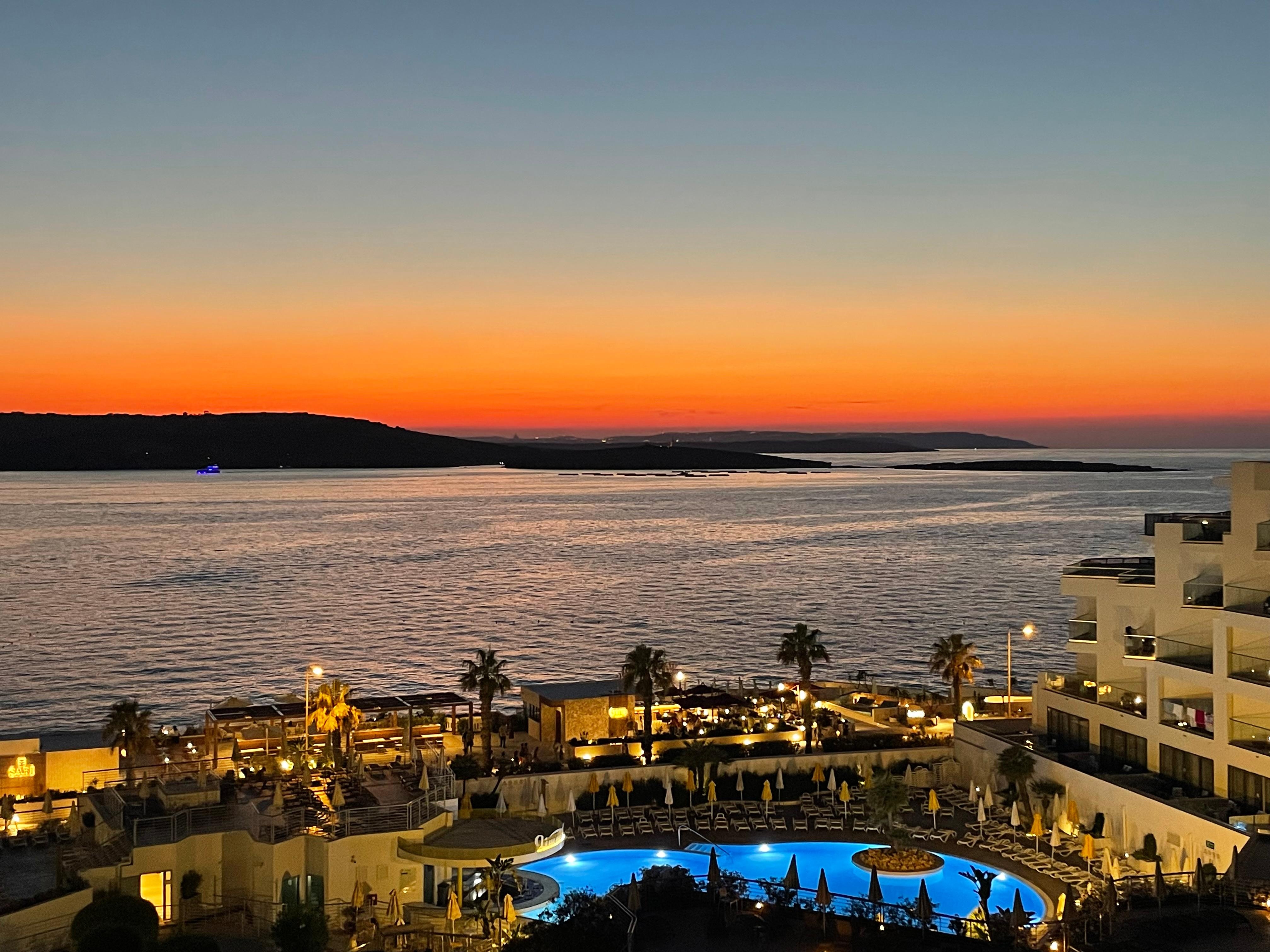 Sunset from the family room balcony
